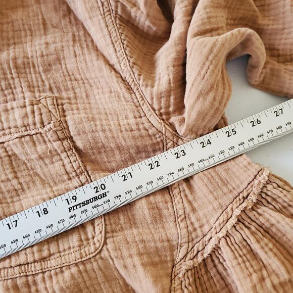 We The Free Shirt Womens Small Button Front Long Sleeve Oversized Gauzy Cotton - Picture 8 of 9